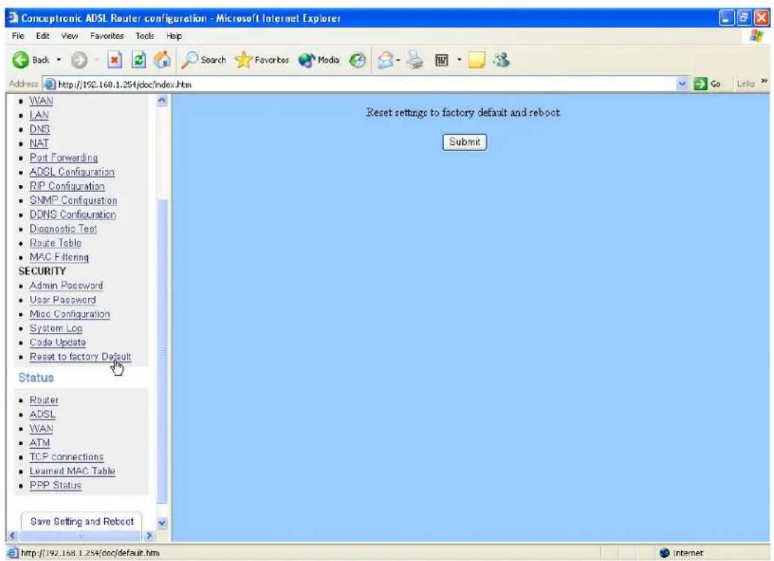 CONCEPTRONIC ADSLR4 - Reset to factory Default - 1