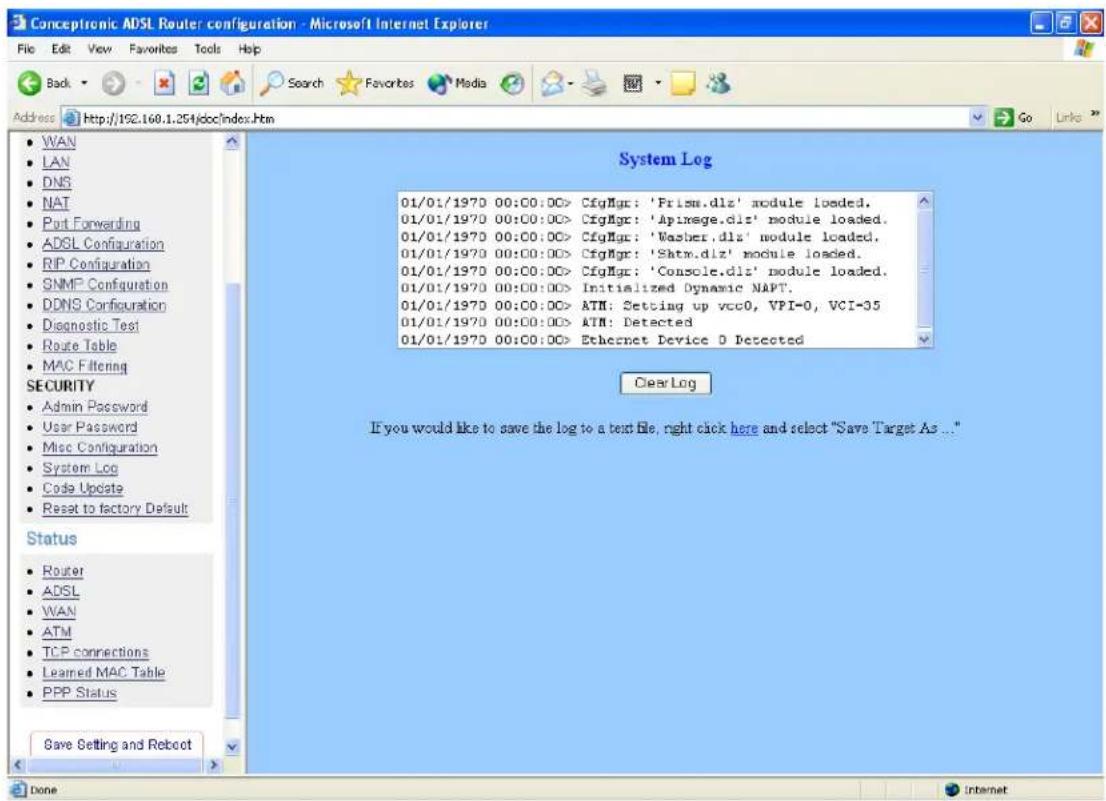 CONCEPTRONIC ADSLR4 - System Log - 1