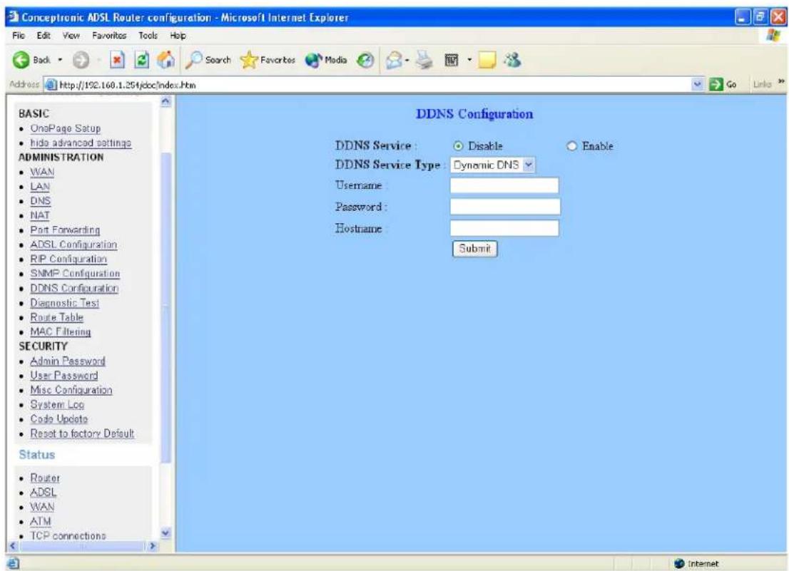 CONCEPTRONIC ADSLR4 - DDNS Configuration - 1