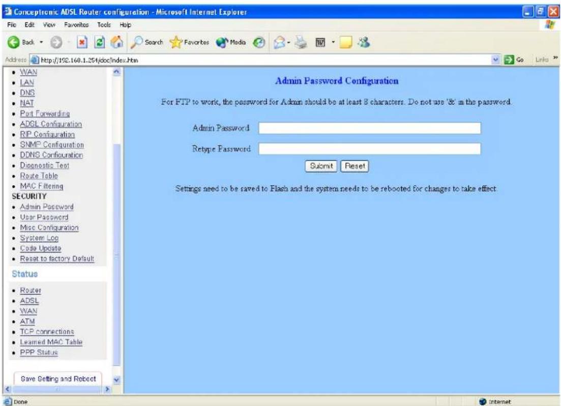 CONCEPTRONIC ADSLR4 - Admin Password - 1