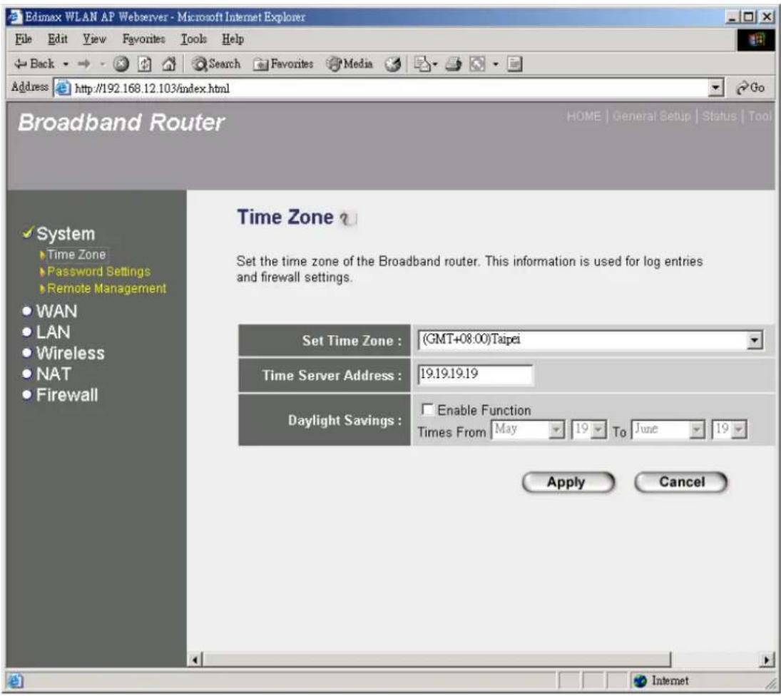 Edimax BR-6104WG - Step 1) Time Zone - 1