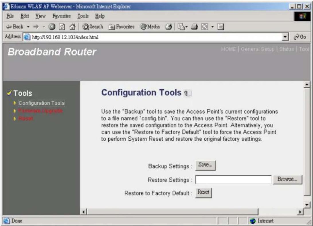 Edimax BR-6104WG - Configuration Tools - 1