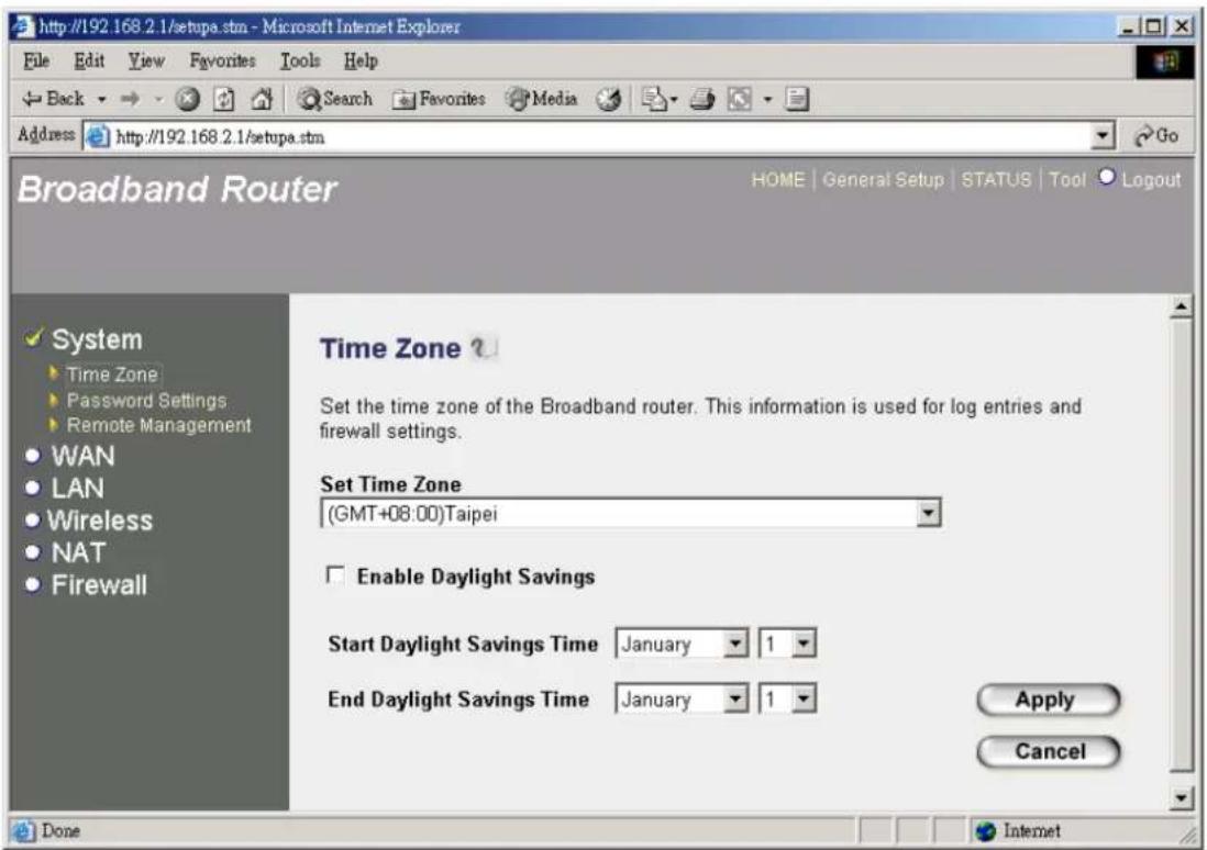 Edimax BR-6104WG - Time Zone - 1