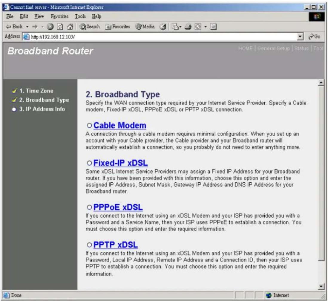 Edimax BR-6104WG - Step 2) Broadband Type - 1