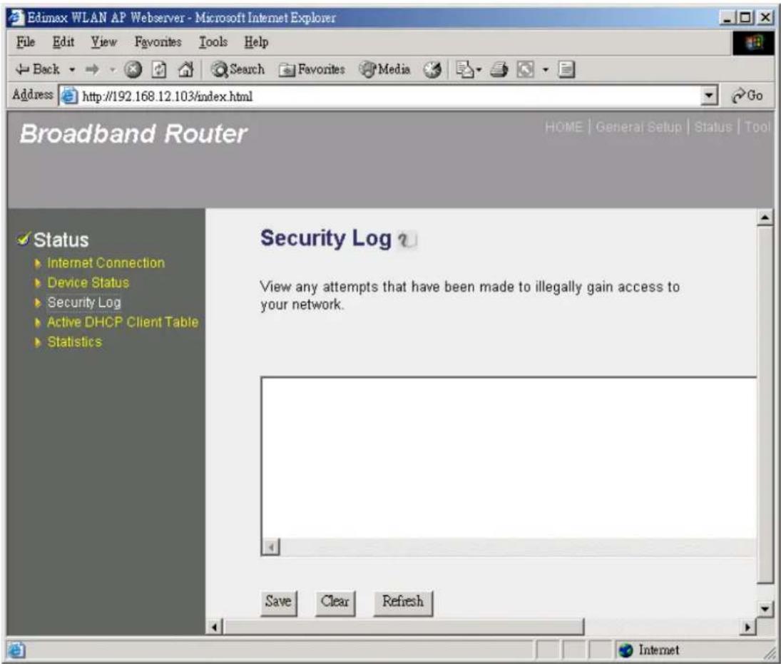 Edimax BR-6104WG - Security Log - 1
