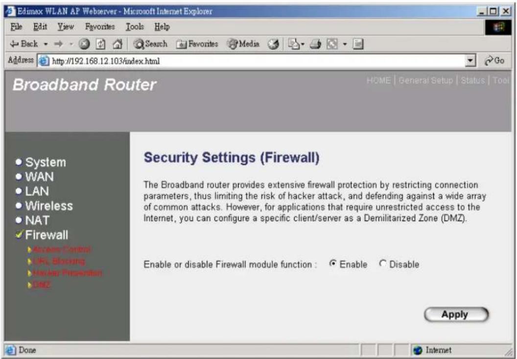 Edimax BR-6104WG - Firewall - 1