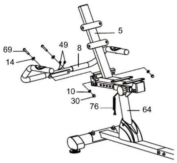 Life Gear Formula II Magnetic Recumbent Bike 26280 - Back/Seat Support Bracket and Seat Sliding Tube Installation - 1