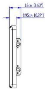 1.6cm [0.63°] 0.95cm [0.37°]
