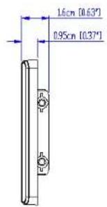 1.6cm [0.63"] 0.95cm [0.37"]