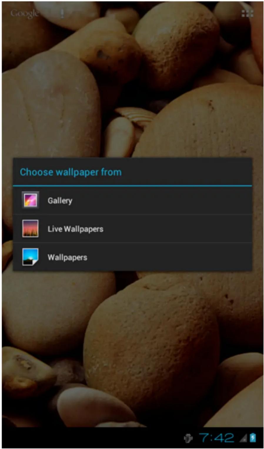 Choose wallpaper from Gallery Live Wallpapers Wallpapers