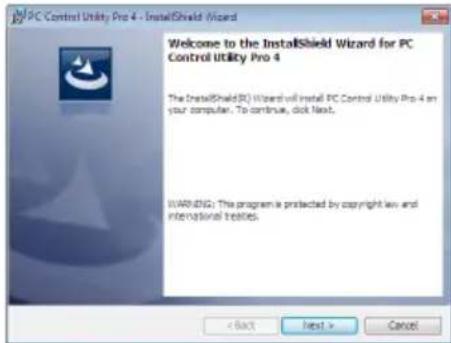 PC Control Utility Pro 4 - InstallShield Wizard Welcome to the InstallShield Wizard for PC Control Utility Pro 4 The InstallShield(R) Wizard will install PC Control Utility Pro 4 on your computer. To continue, click Next. WARNING: The program is protected by copyright law and international treaties.
