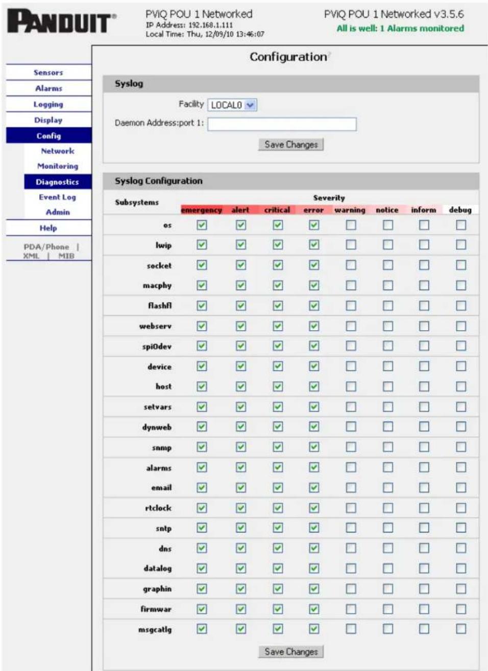Panduit QN1B1L2BN0861 - Configuration Diagnostics Tab - 1