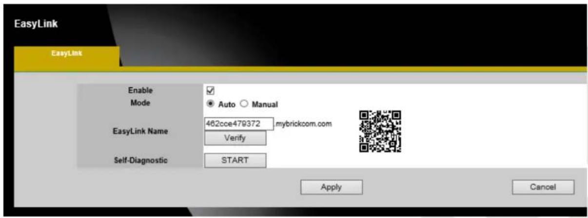 EasyLink EasyLink Enable Mode Auto Manual EasyLink Name 462cce479372 mybrickcom.com Verify Self-Diagnostic START Apply Cancel