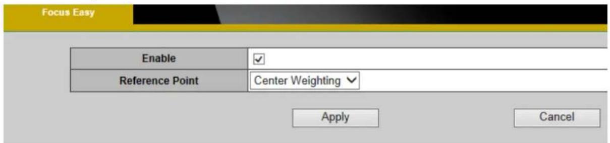 Focus Easy Enable ✓ Reference Point Center Weighting ✓ Apply Cancel