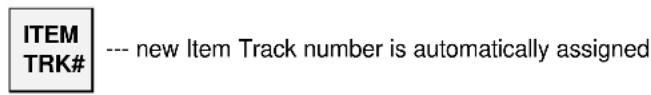 ITEM TRK# --- new Item Track number is automatically assigned