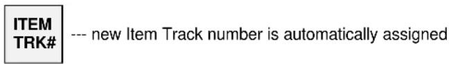 ITEM TRK# --- new Item Track number is automatically assigned