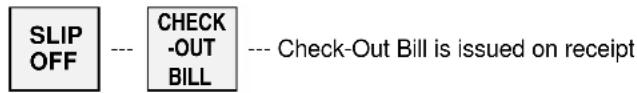 SLIP OFF --- CHECK -OUT BILL --- Check-Out Bill is issued on receipt