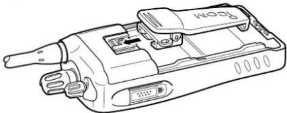ICOM IC-F3063 - To attach the belt clip: - 1