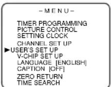 SYLVANIA 6319CB - Select "USER'S SET UP" - 1