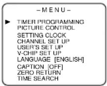 SYLVANIA 6319CB - Select "TIMER PROGRAMMING" - 1