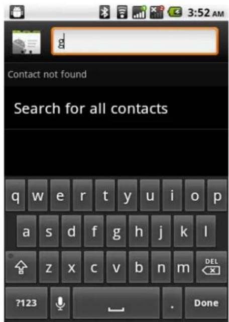 Contact not found Search for all contacts