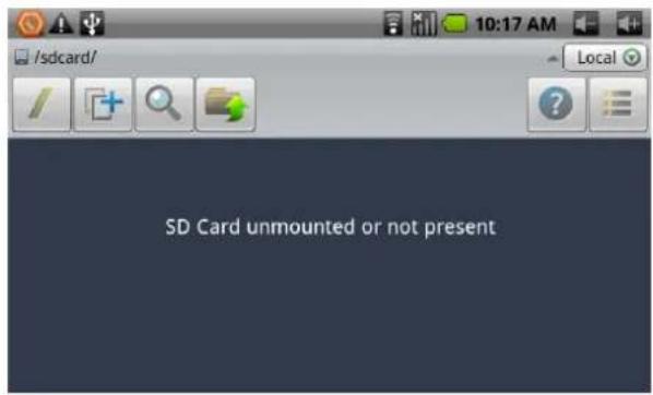 /sdcard/ Local SD Card unmounted or not present