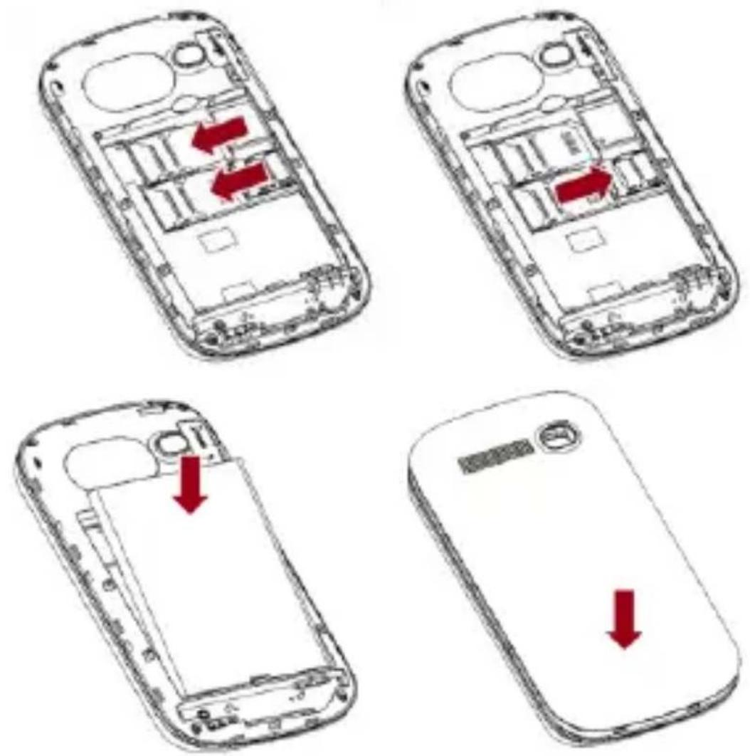 LAVA Iris 350E - Install Memory Card, SIM Card and Battery - 1
