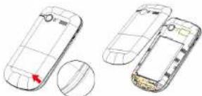 LAVA Iris 355 - Inserting the SIM Card and the battery - 1