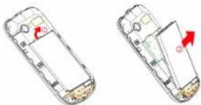 Diagram showing two views of a smartphone with labeled components and directional arrows indicating movement or change.