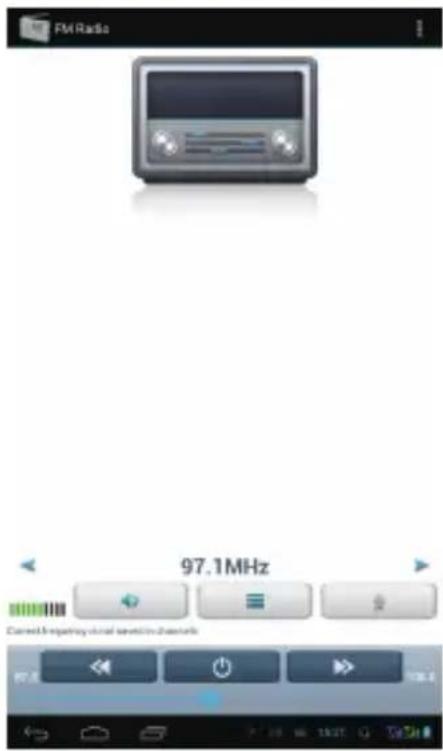 FM Radio 97.1MHz Current Frequency Channel Select to Channels