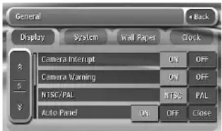 CLARION VZN709 - Displaying the General Settings screen - 1