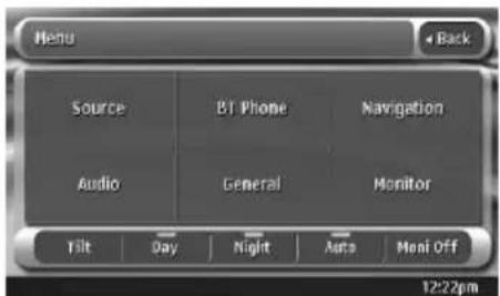 CLARION VZN709 - Adjusting the angle of the liquid crystal panel - 1