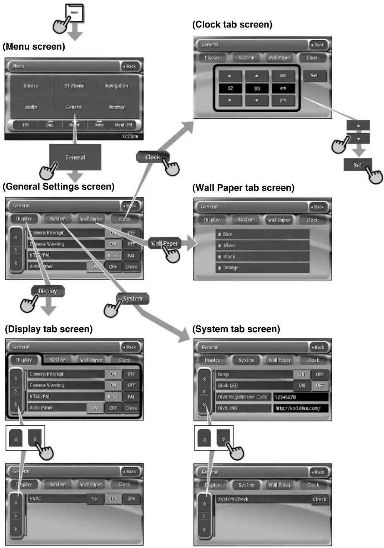 CLARION VZN709 - Adjusting the General settings - 1