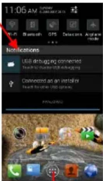 11:06 AM Tunkey Hi-Fi Bluetooth GPS Datacoms Airplane model Notifications USB debugging connected Teach to choose USB debugging Connected as an installer Teach for other USB options. PANPLINED
