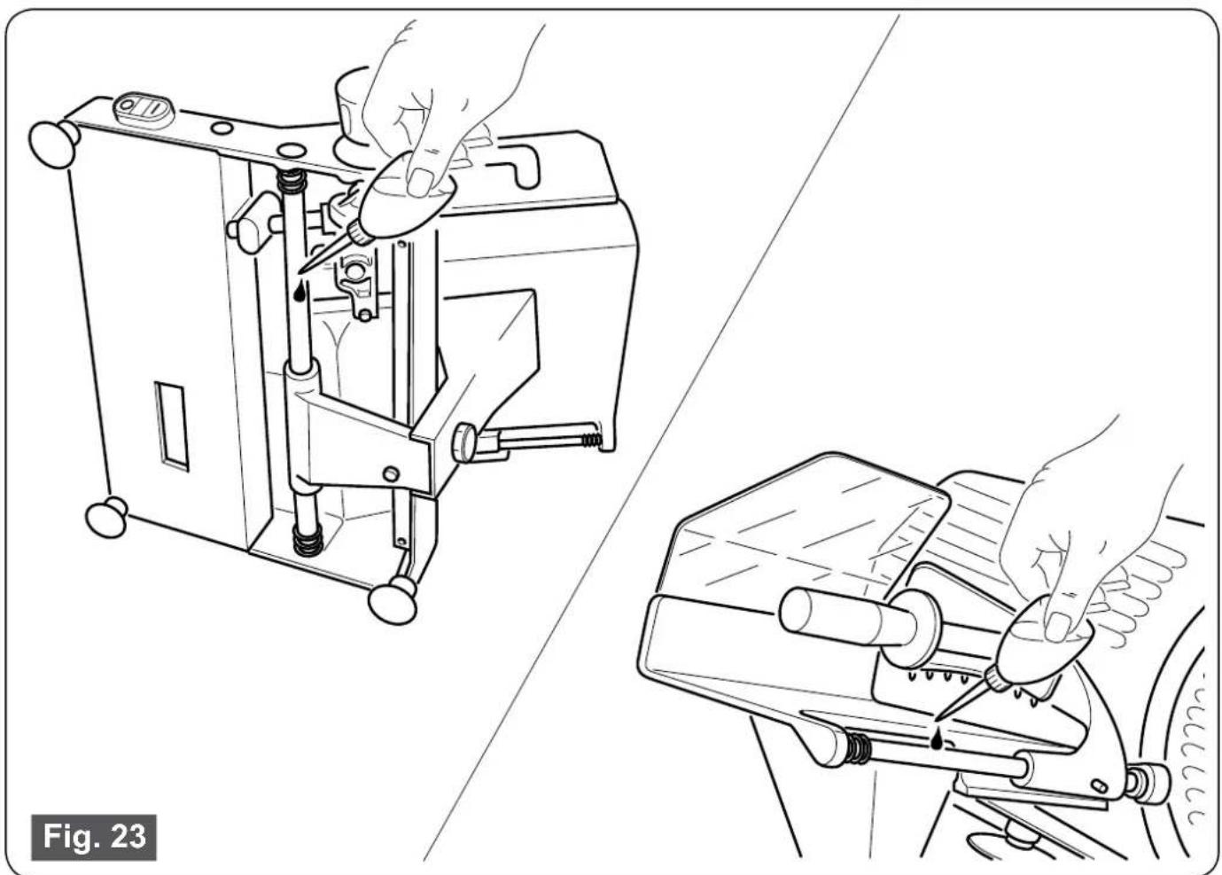 Mach 403.005 - Only use the fitted oil; if you don't have one use vaseline white oil. DO NOT USE VEGETABLE OIL. - 1