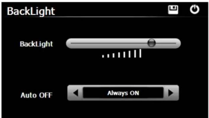 BackLight BackLight ... ... Auto OFF Always ON