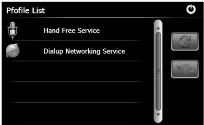Pfofile List Hand Free Service Dialup Networking Service