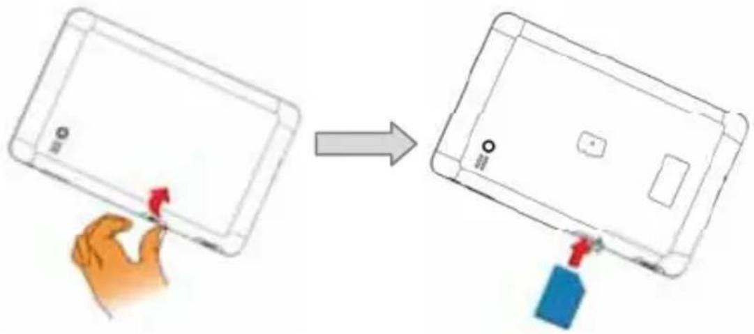 Diagram showing a hand holding a tablet device before and after using a lock, with Chinese text labels indicating the process.