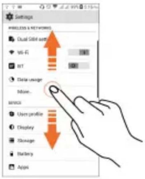 Settings Wireless & NETWORKS Dual Stick app Wi-Fi INT Delta usage Maine... Service Users profile Display Storage Barbery Apps
