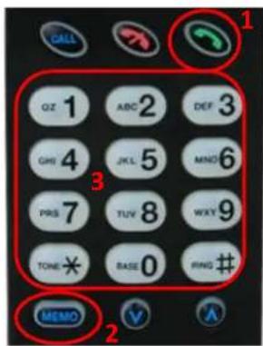 CALL 1 OZ 1 ABC 2 DEF 3 GHI 4 JK5 5 MNO 6 PRS 7 TLV 8 WXY 9 TONE BASE 0 RING # MEMO 2