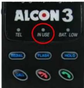 ALCON 3 TEL IN USE BAT. LOW REDIAL FLASH HOLD CALL