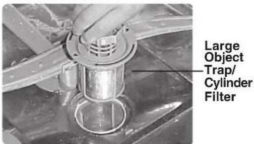 THERMADOR DWHD94BF - To Remove the Large Object Trap/Cylinder Filter Assembly: - 2