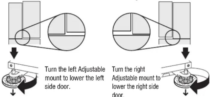 HITACHI R-E6800V - Adjusting the refrigerator adjustable mount to keep it level - 1