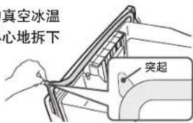 HITACHI R-E6200N - 從真空冰溫盒取下真空冰溫密封墊 - 1