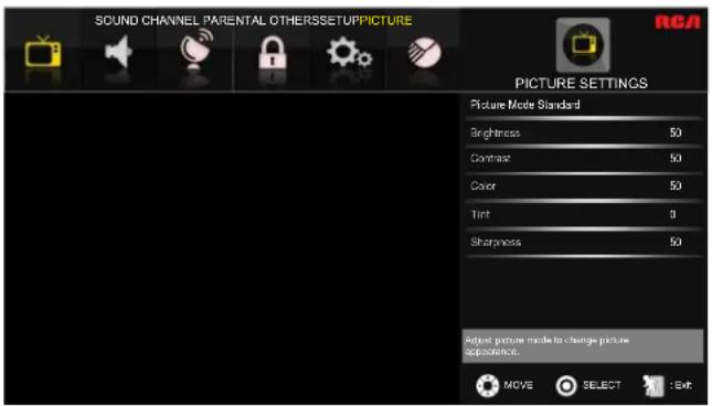 RCA LED42B45RQ - Picture Menu - 2