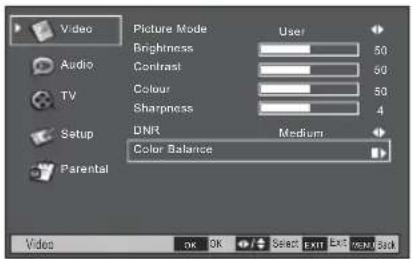 Logik L22LI628E - Adjusting Colour Balance - 1