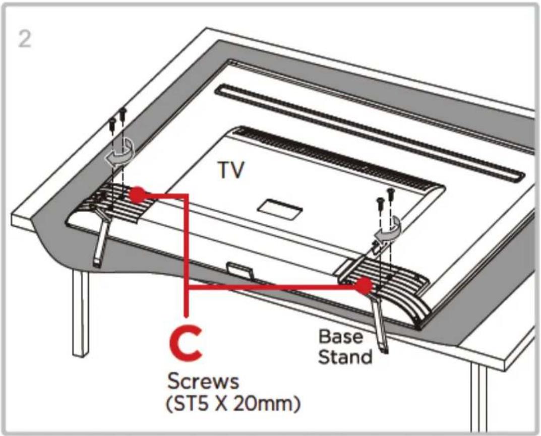 2 TV C Screws (ST5 X 20mm) Base Stand