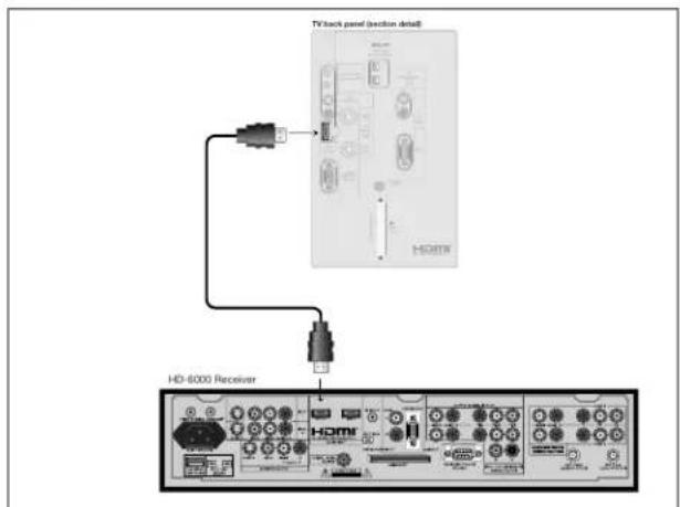 TV back panel (section detail) HDMI HD-6000 Receiver