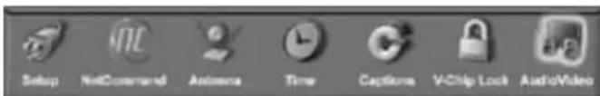 Setup NetCommand Antenna Time Captions VChip Lock AudioVideo