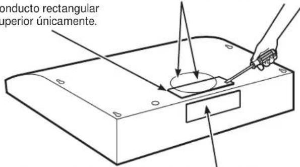 conducto rectangular uperior únicamente.
